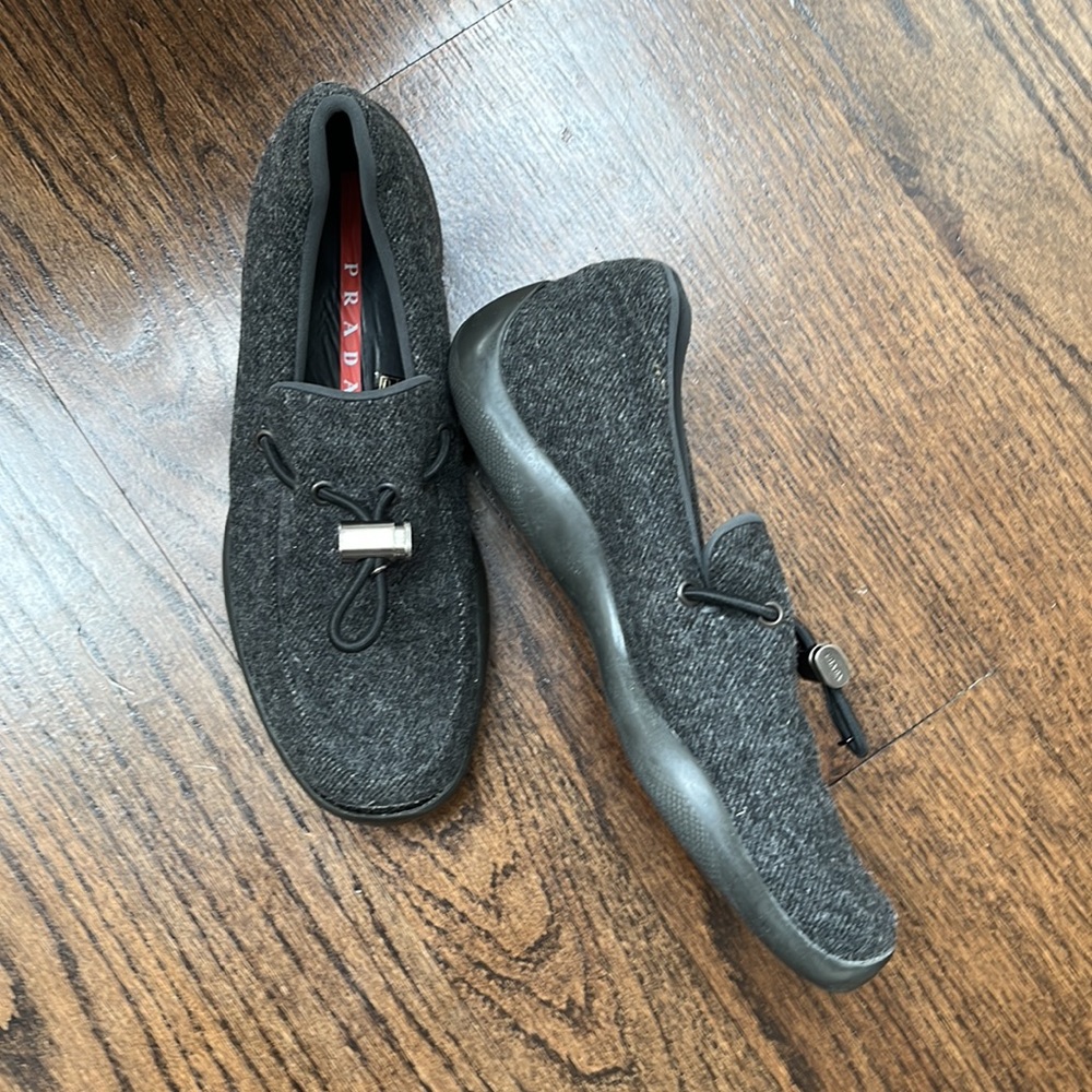 Prada Gray Slip On Loafers Size 38.5 - Picture 2 of 6
